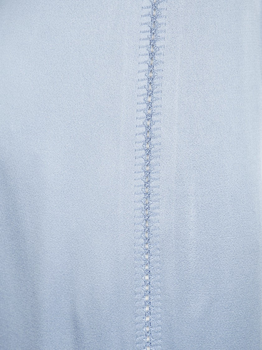 Forte Forte Tailored Blue Trousers With Subtle Pleats And Smooth Finish