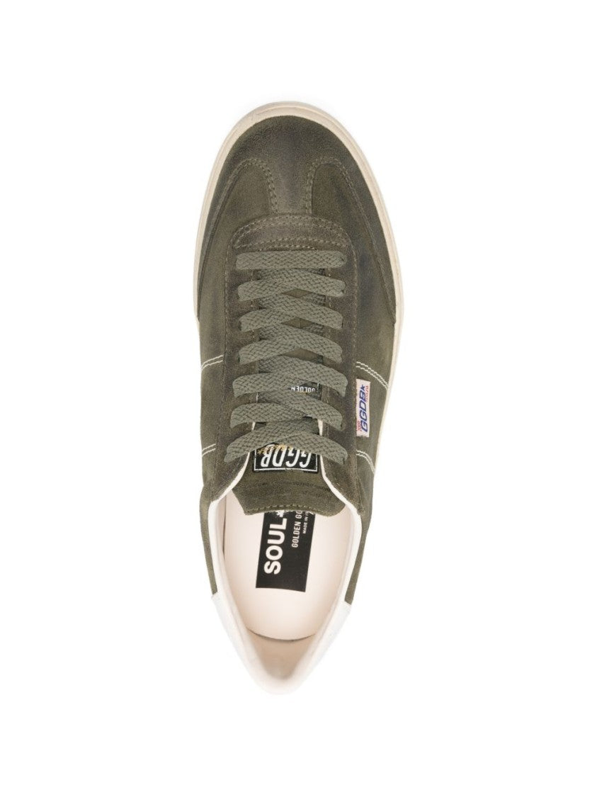 Golden Goose Green Vintage Suede Low-Top Sneakers