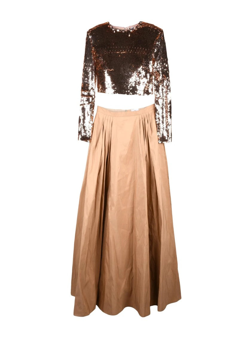 Red Carpet E. Franchi Brown/Bronze Polyamide Women Skirt Set