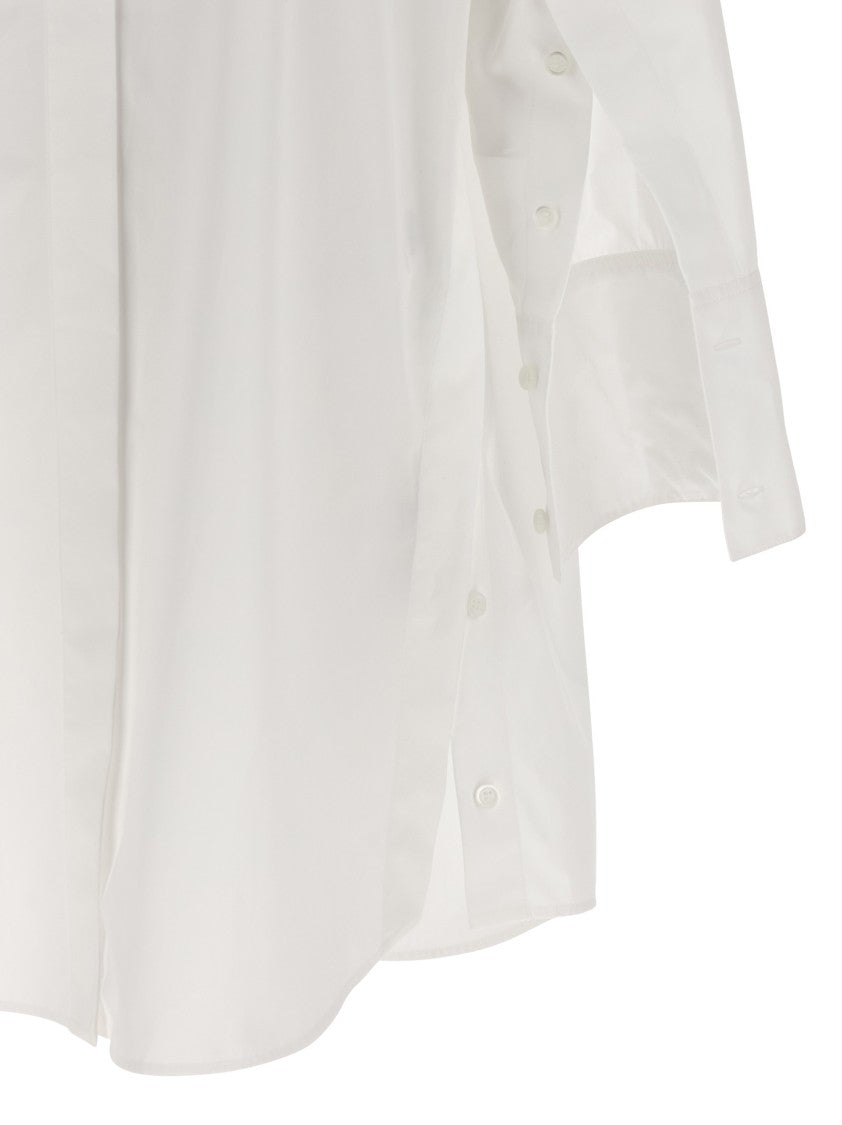 Loewe Midi Chemisier Dress With Tone-On-Tone Anagram Embroidery