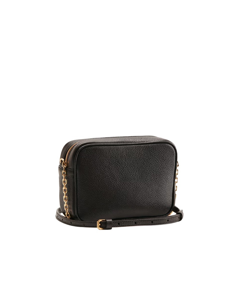 Patrizia Pepe Brown All Day Craft Textured Calf Leather Crossbody Bag