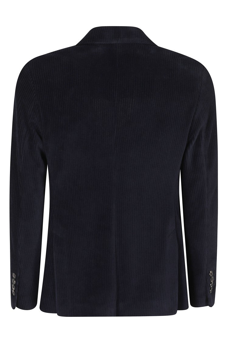 Circolo 1901 Navy Corduroy Single-Breasted Cotton-Blend Blazer