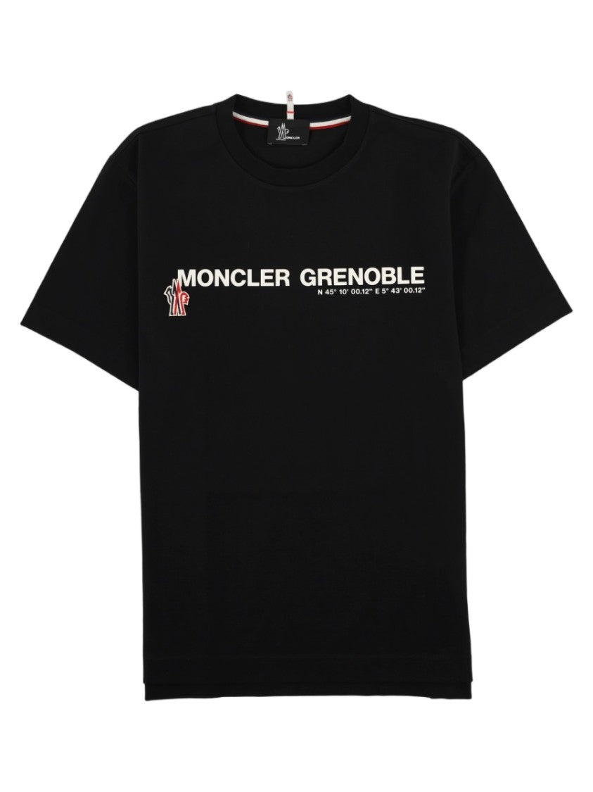Moncler Grenoble Black Short-Sleeve Emblem Cotton T-Shirt