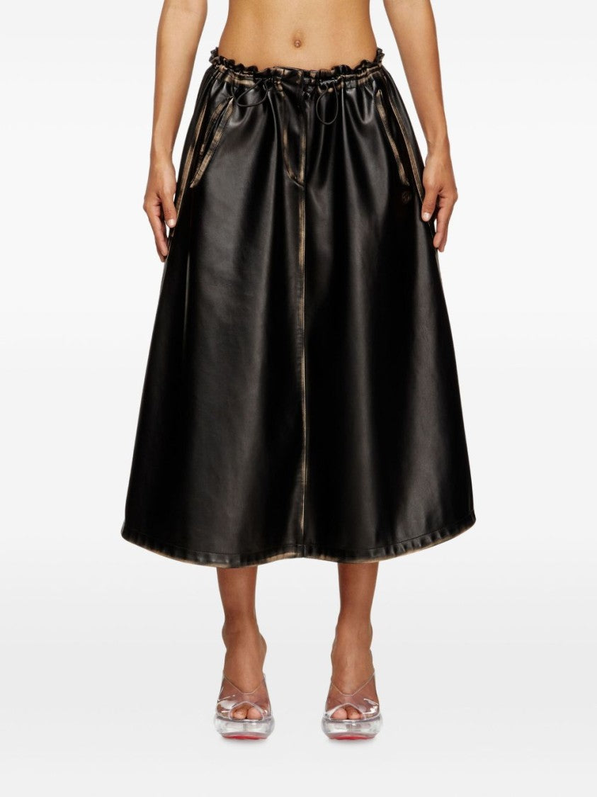 Diesel Flared Midi Skirt With Elastic Waistband