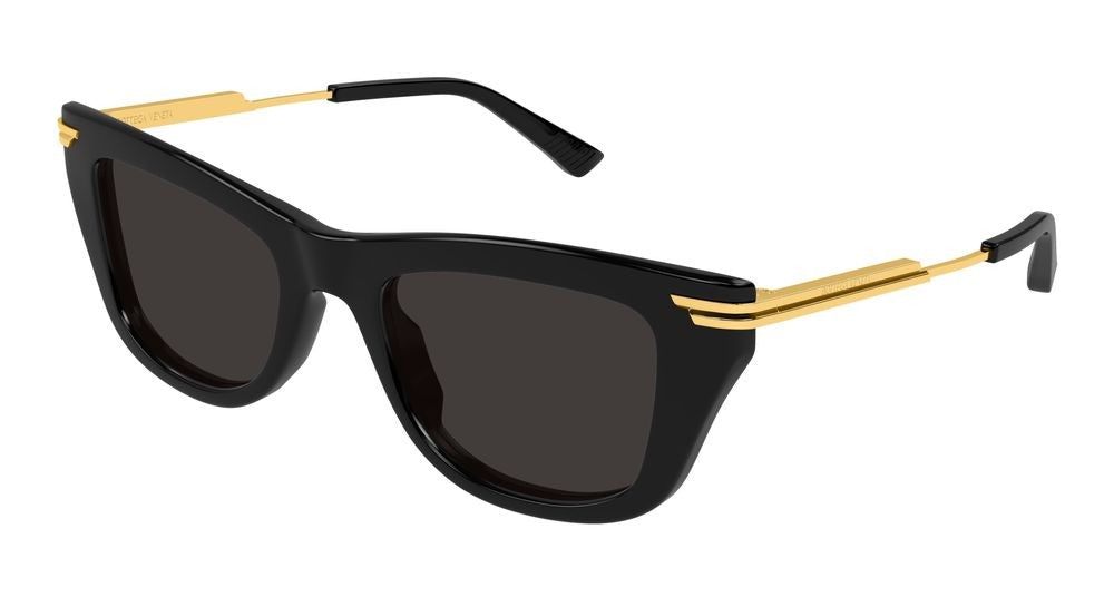 Bottega Veneta Black Gold Accents Oversized Square Sunglasses