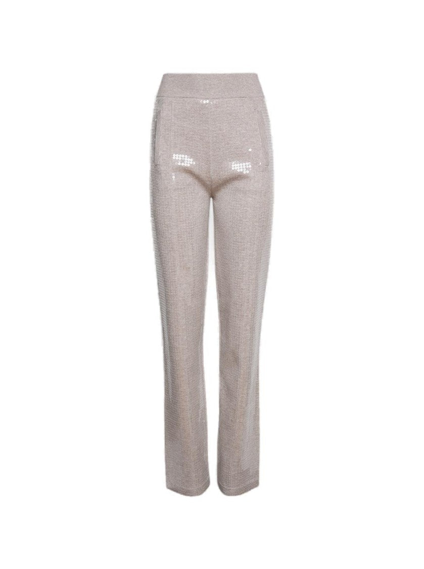 Burberry Sequinned Cashmere Cotton Blend Trousers