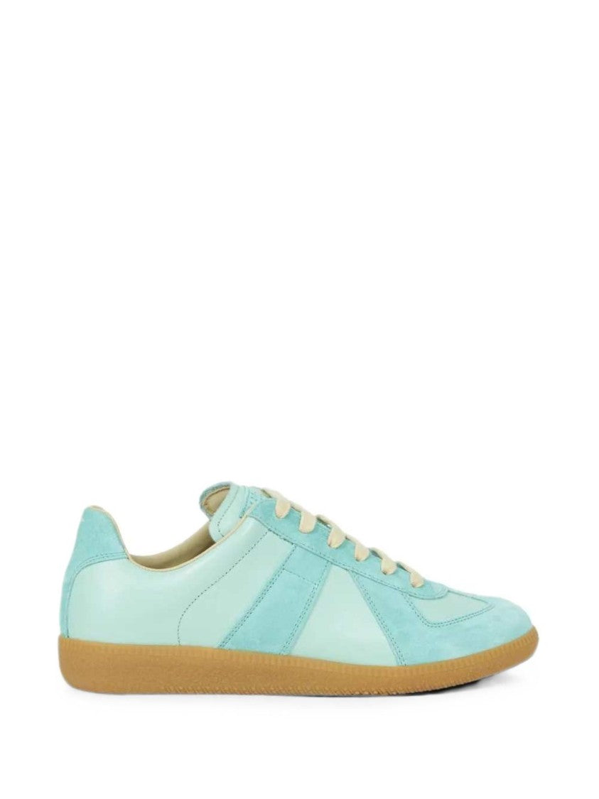 Golden Goose Pastel Turquoise Low-Top Sneakers With Suede Overlays