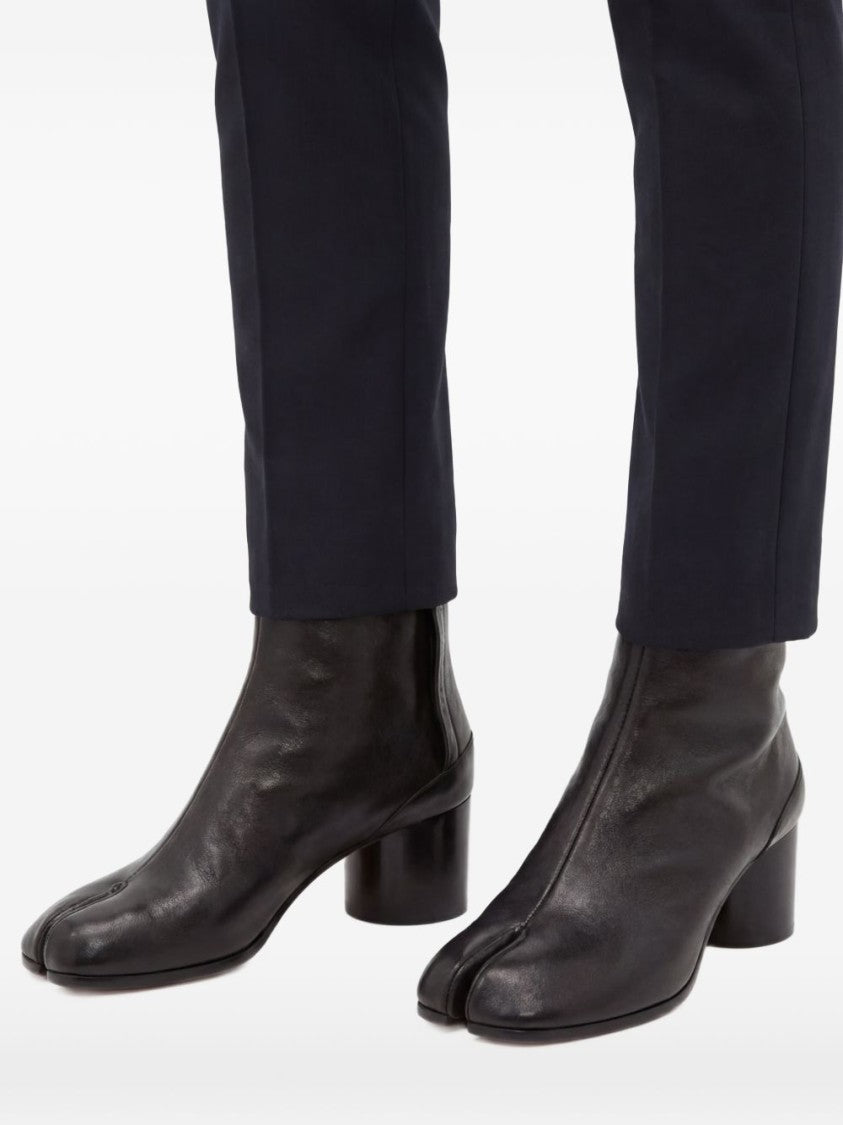 Maison Margiela Black Glossy Leather Split-Toe Boots