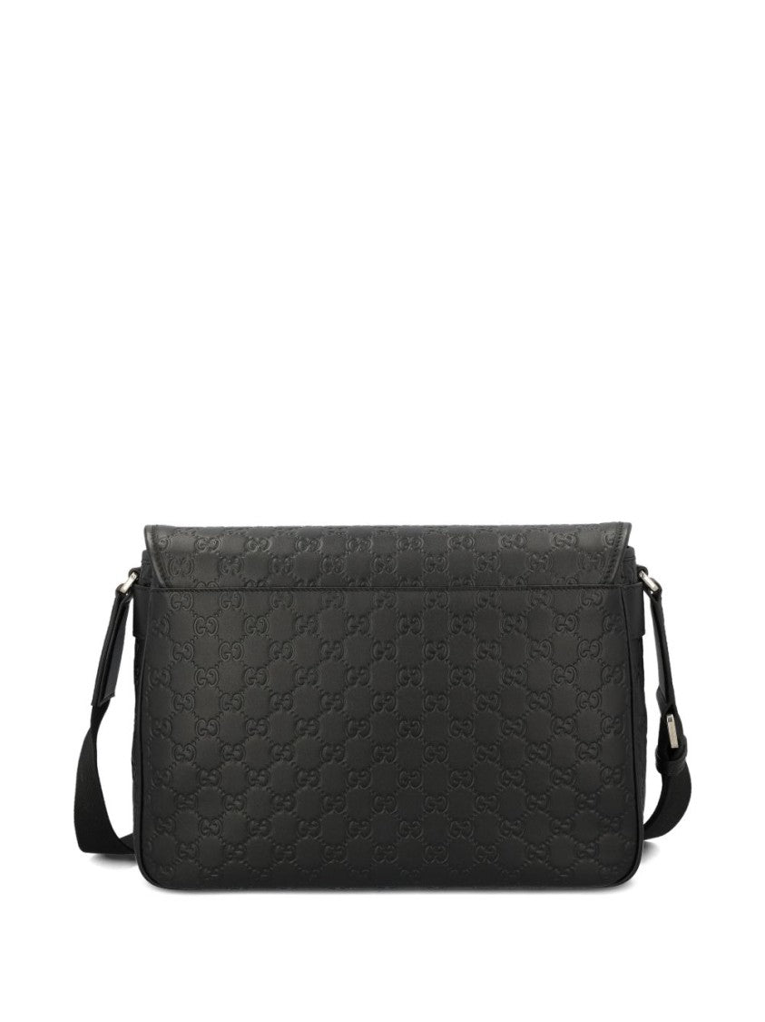 Gucci Embossed Calf Leather Rectangular Shoulder Bag