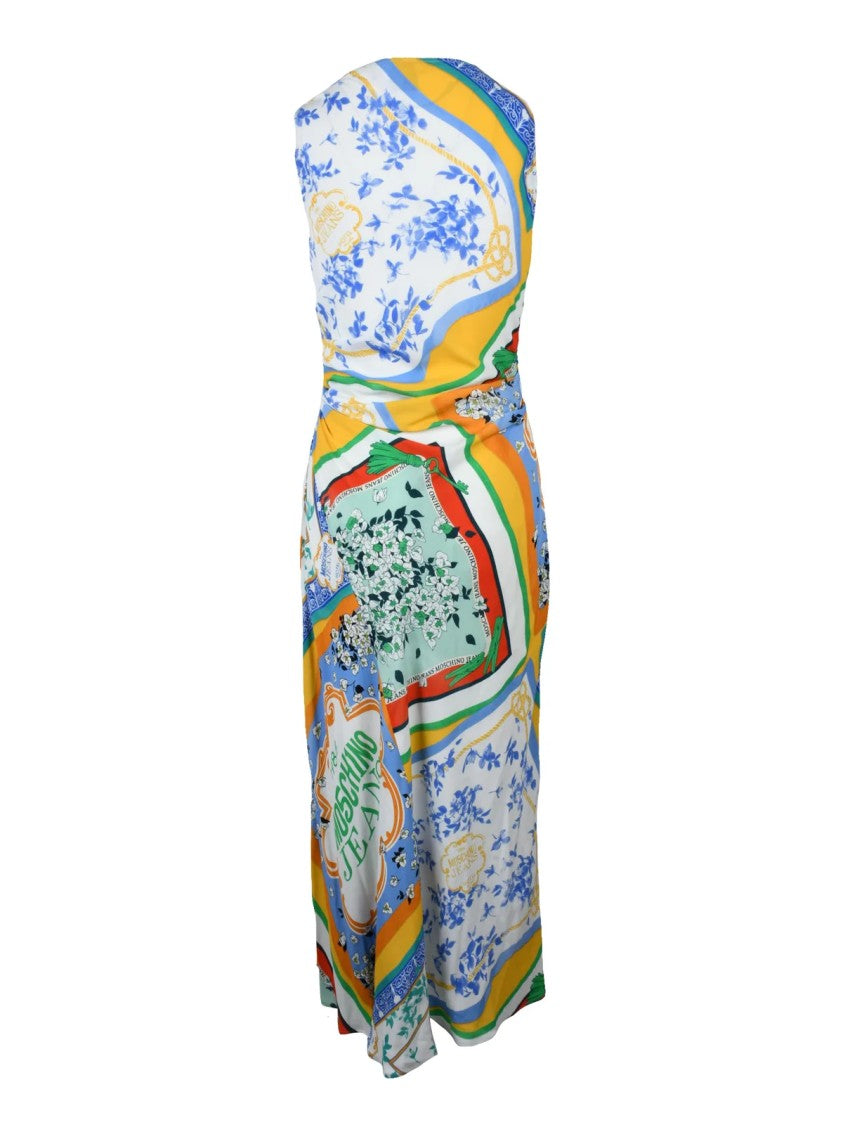 Mo5ch1no Jeans Long Flared Dress - Multicolor