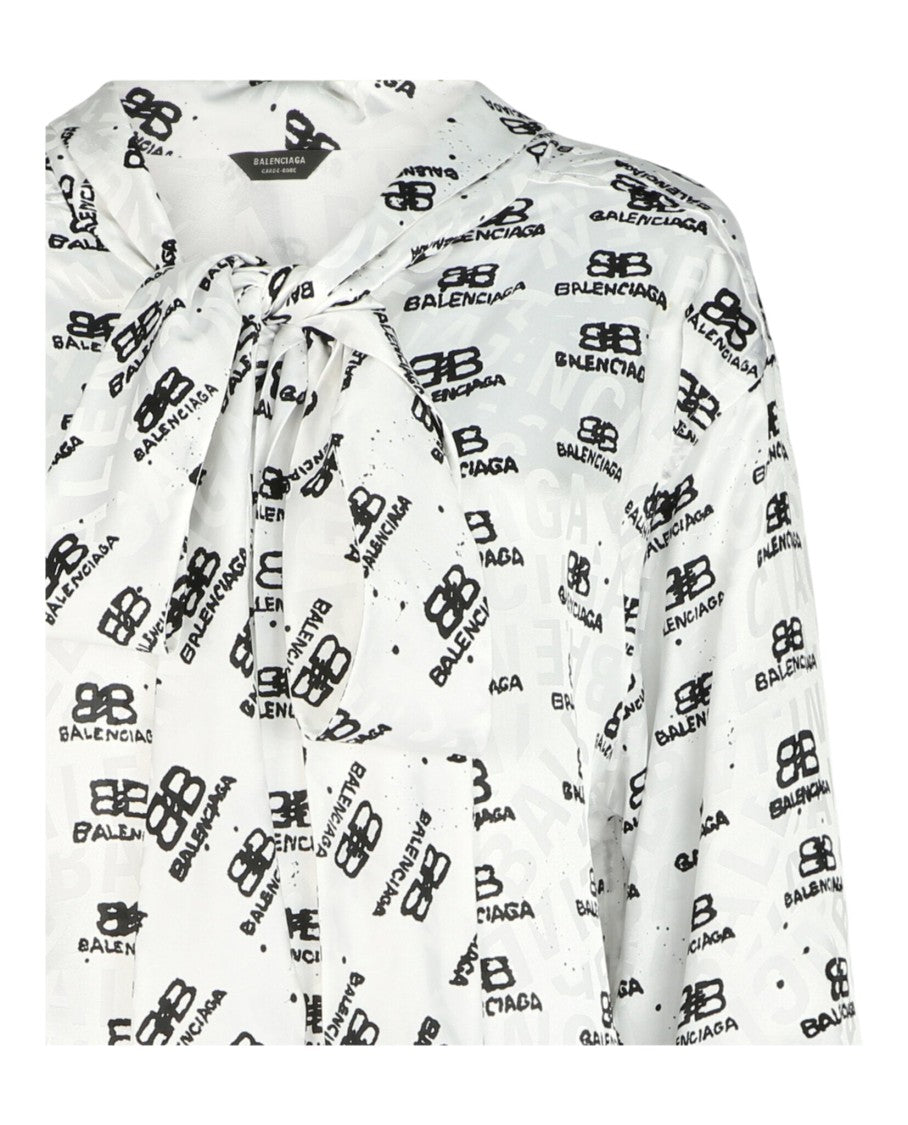 Balenciaga Hand Drawn Bb Icon Swing Blouse