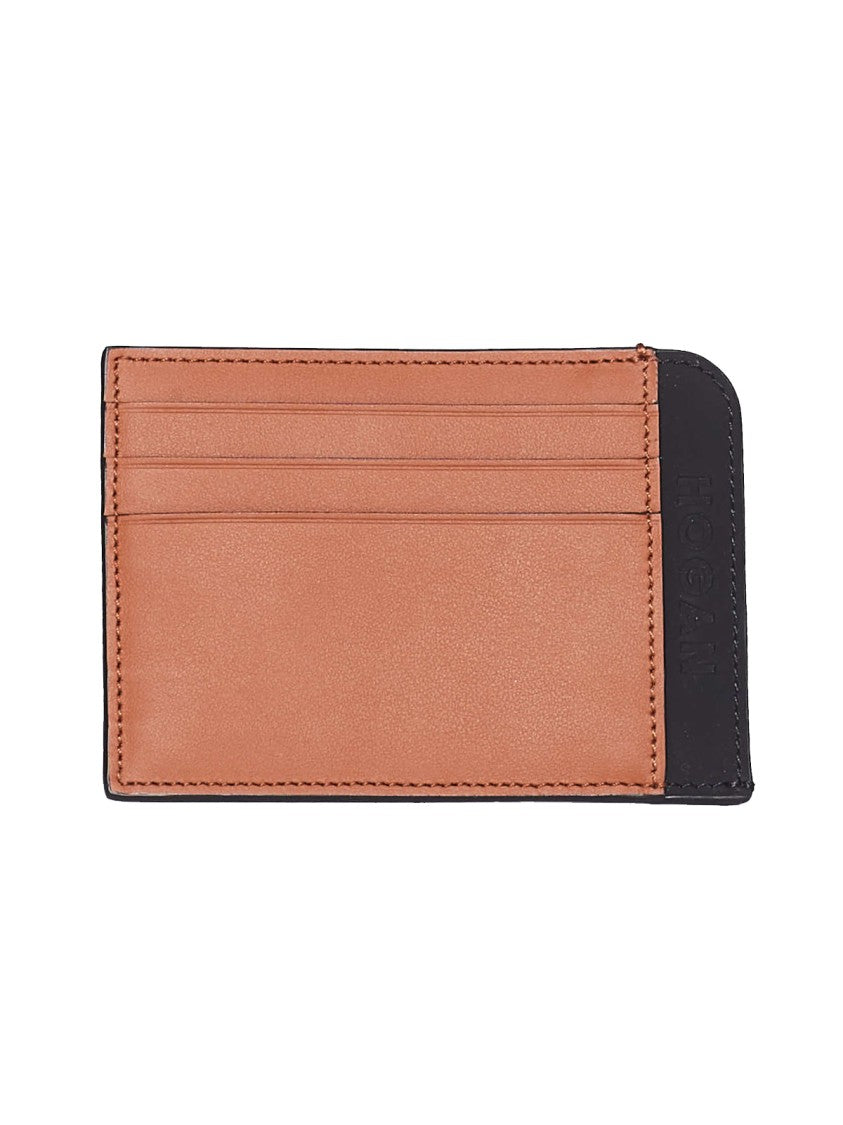 Hogan Leather Wallet Holder With Multiple Card Slots