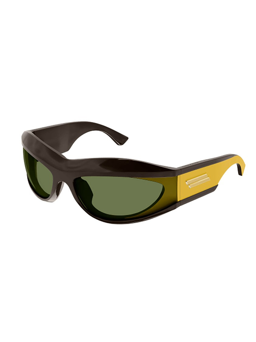 Bottega Veneta Brown Bv1244s Acetate Wraparound Sunglasses