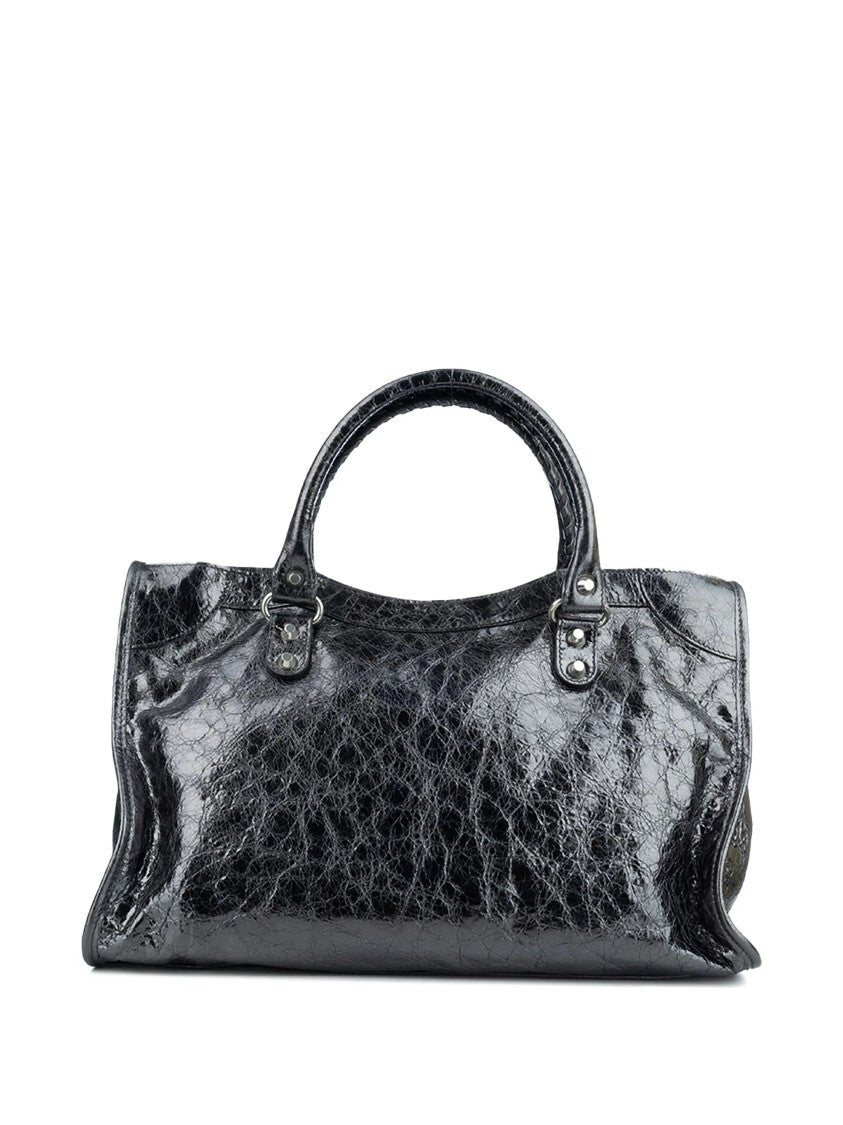 Balenciaga Black Le City Medium Textured Handbag