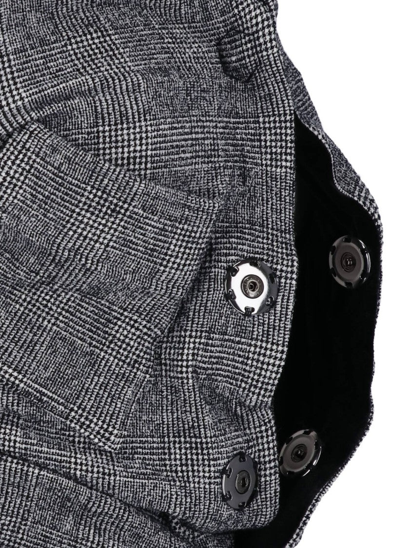 Junya Watanabe Grey Asymmetrical Ruched Button Wool-Blend Jacket