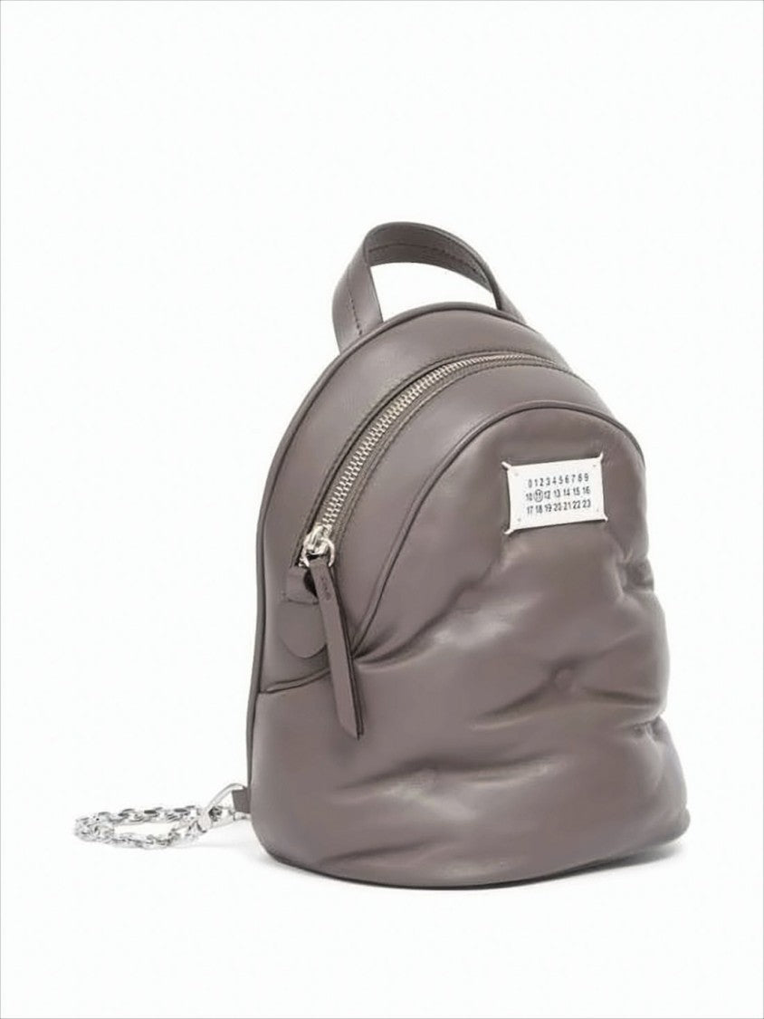 Maison Margiela Compact Napa Leather Backpack With Chain Accents