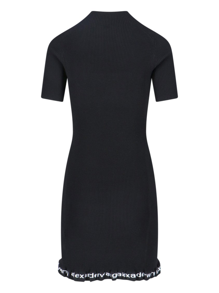 Alexander Wang Logo Midi Dress – Black