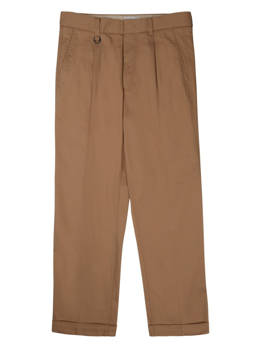 Paolo Pecora Milano Classic Straight-Leg Trousers With Pleats And Structured Texture