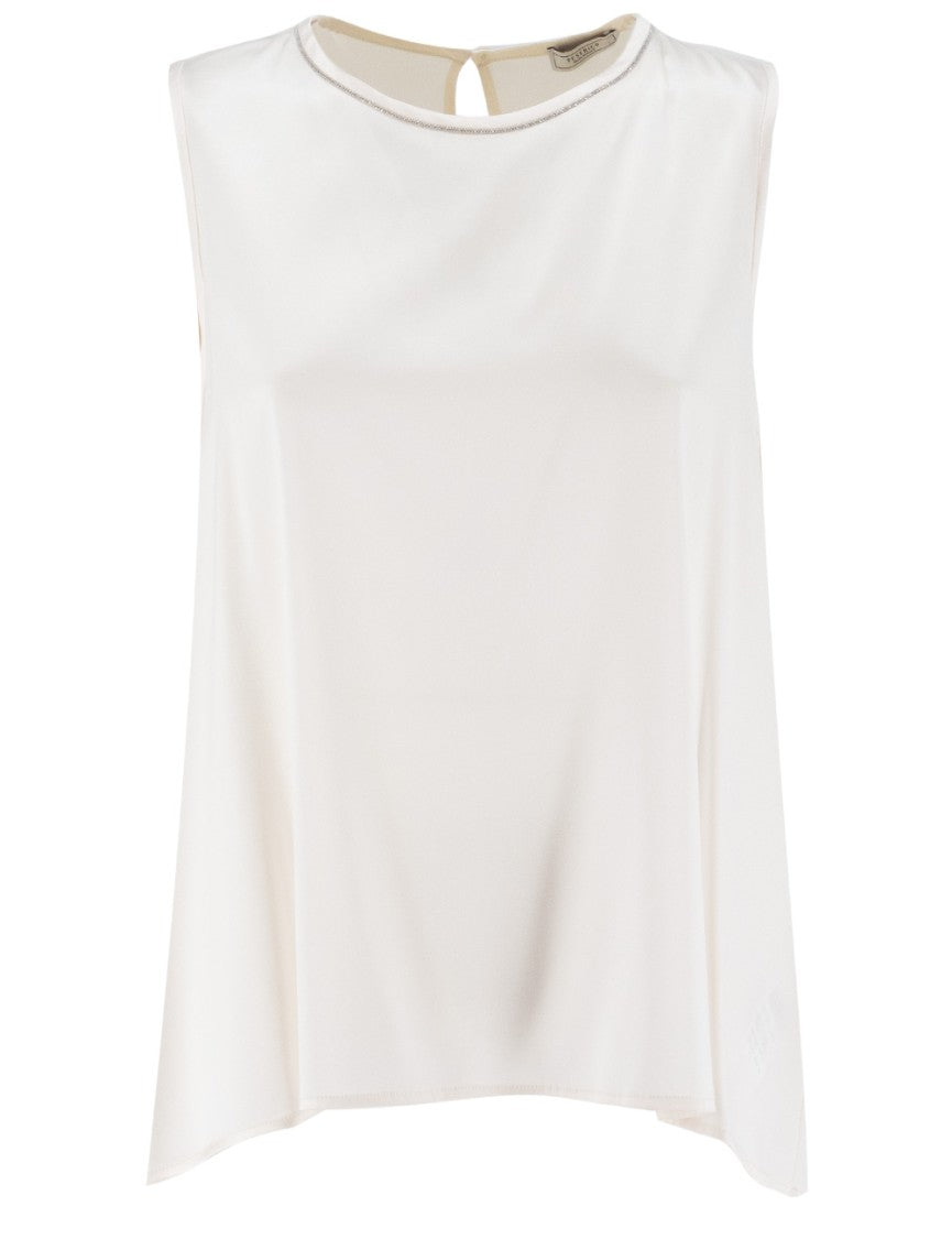 Peserico Silk Top With Round Neck