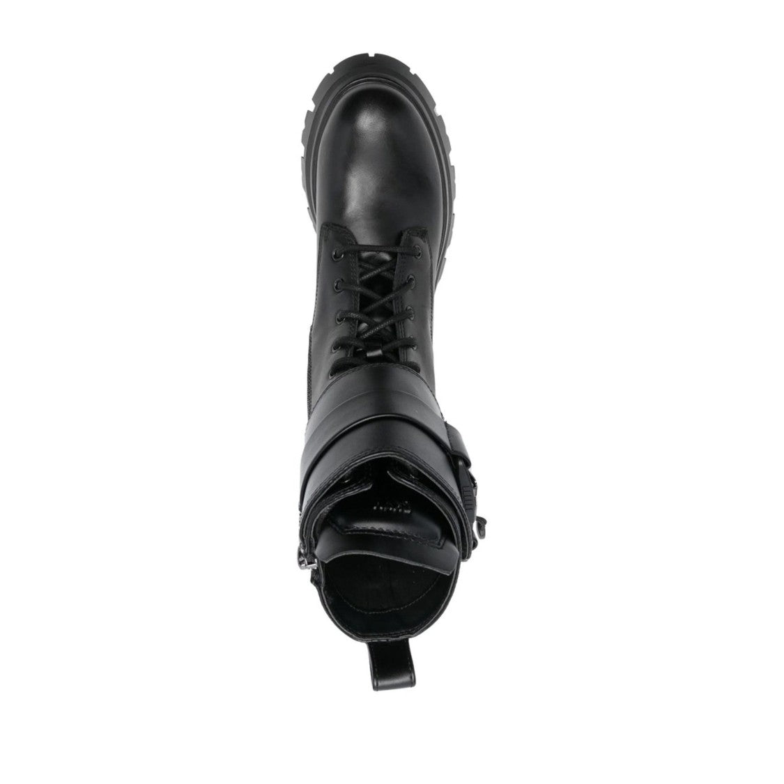Dkny Black Sava Combat Lace-Up Metallic Accents Leather Ankle Boots
