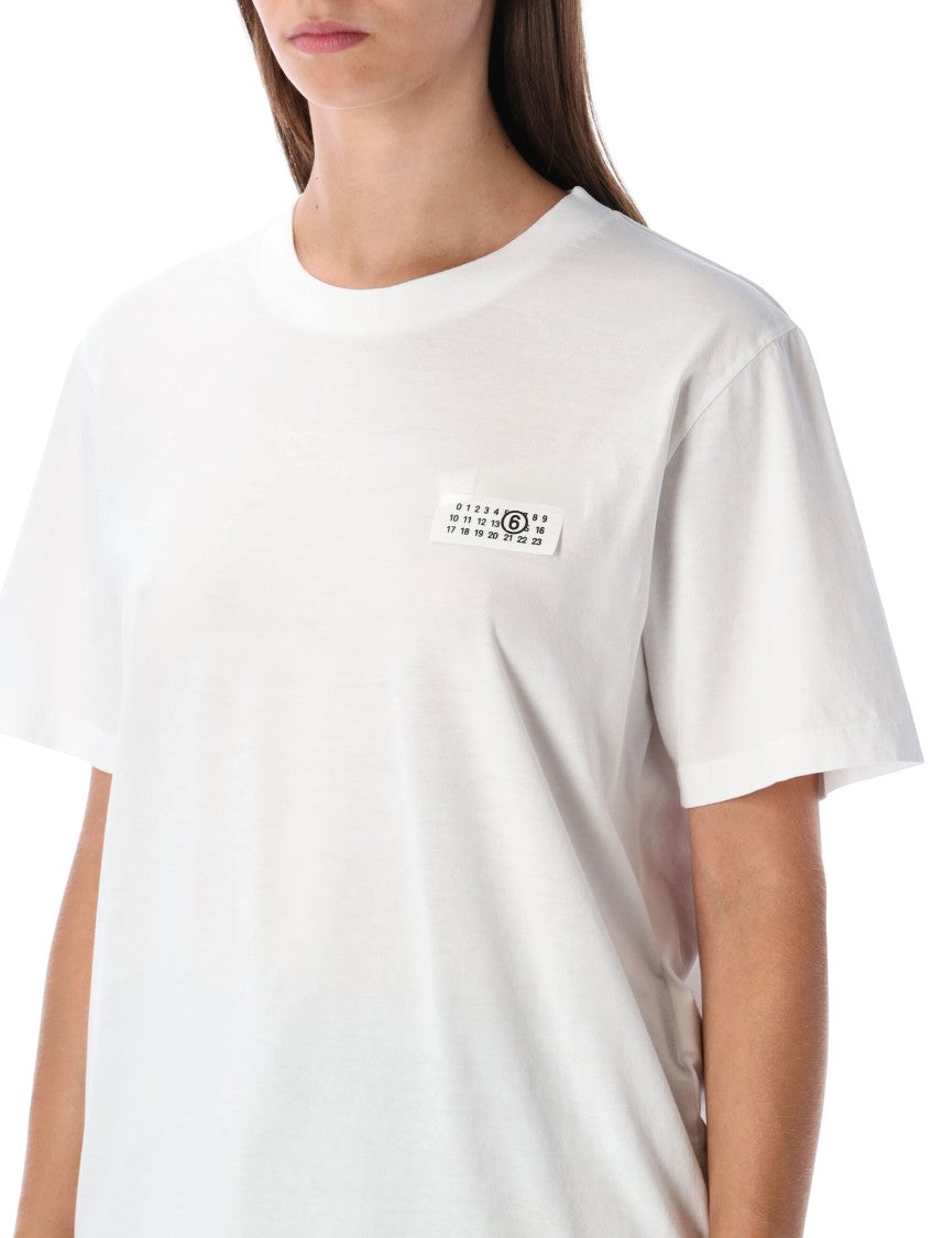 Mm6 By Maison Margiela Mm6 White Cotton Logo T-Shirt