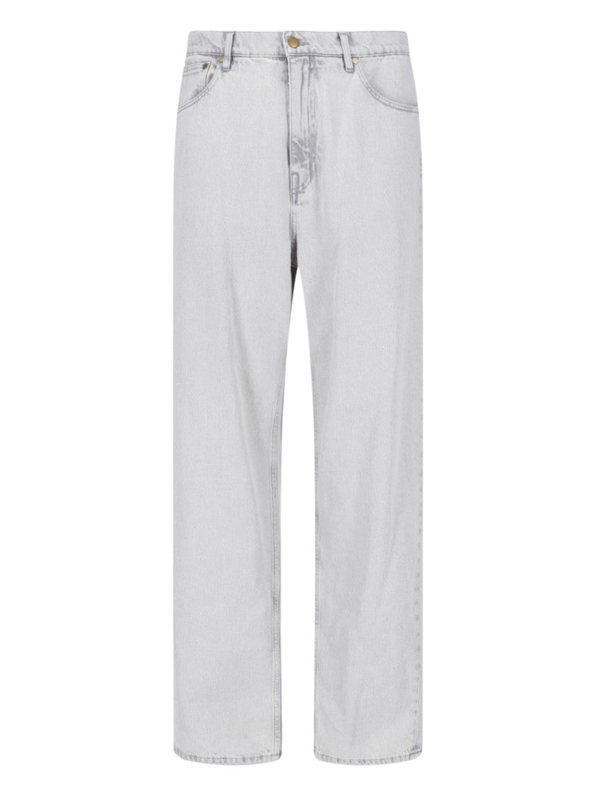 Jil Sander Grey Straight-Leg Cotton Denim Jeans