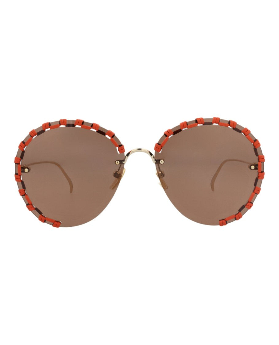 Chloé Round-Frame Metal Sunglasses