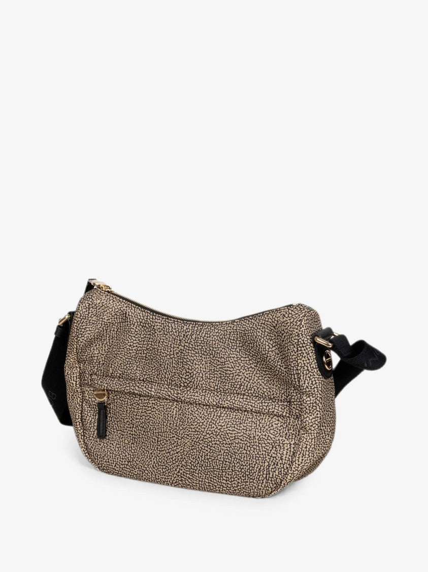 Borbonese Luna Small Textured Leather Shoulder Bag