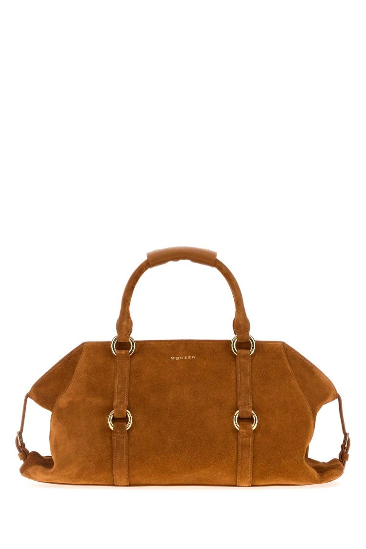 Alexander Mcqueen Caramel Suede Medium Farringdon Handbag