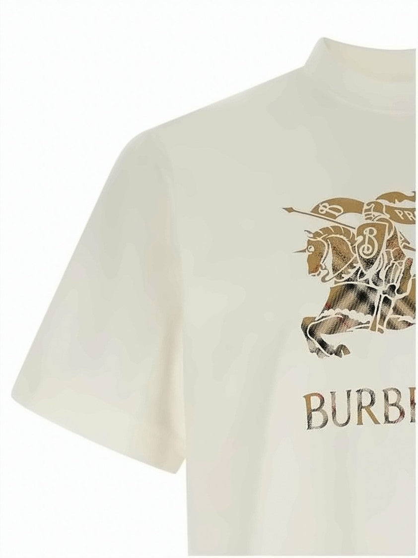 Burberry Short-Sleeved Crew Neck Cotton T-Shirt With Graphic Print