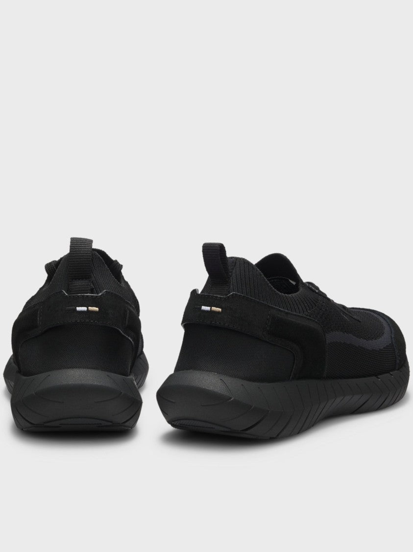 Hugo Boss Black Knitted Upper Streamlined Sneakers