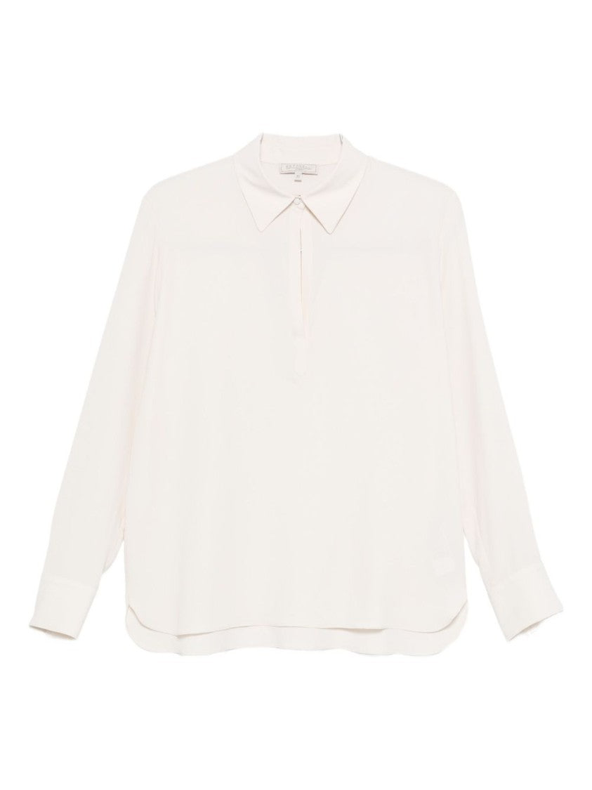 Antonelli Fitted White Shirt With Concealed Button Placket