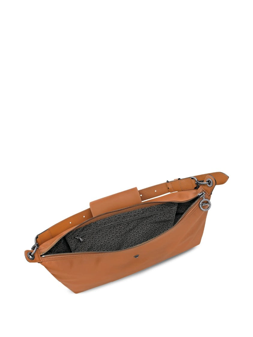 Longchamp Rectangular Brown Shoulder Bag With Adjustable Strap