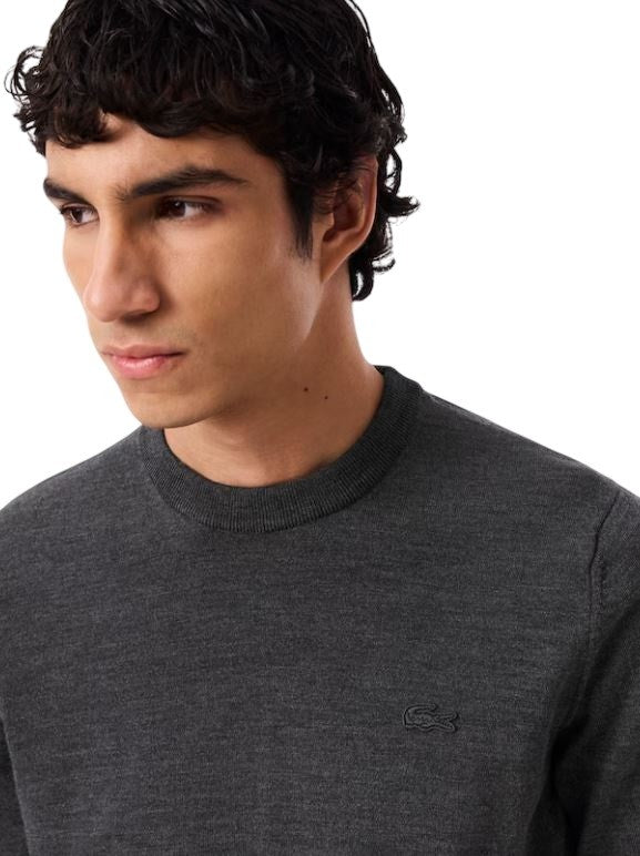 Lacoste Merino Wool Sweater With Ribbed Finishes