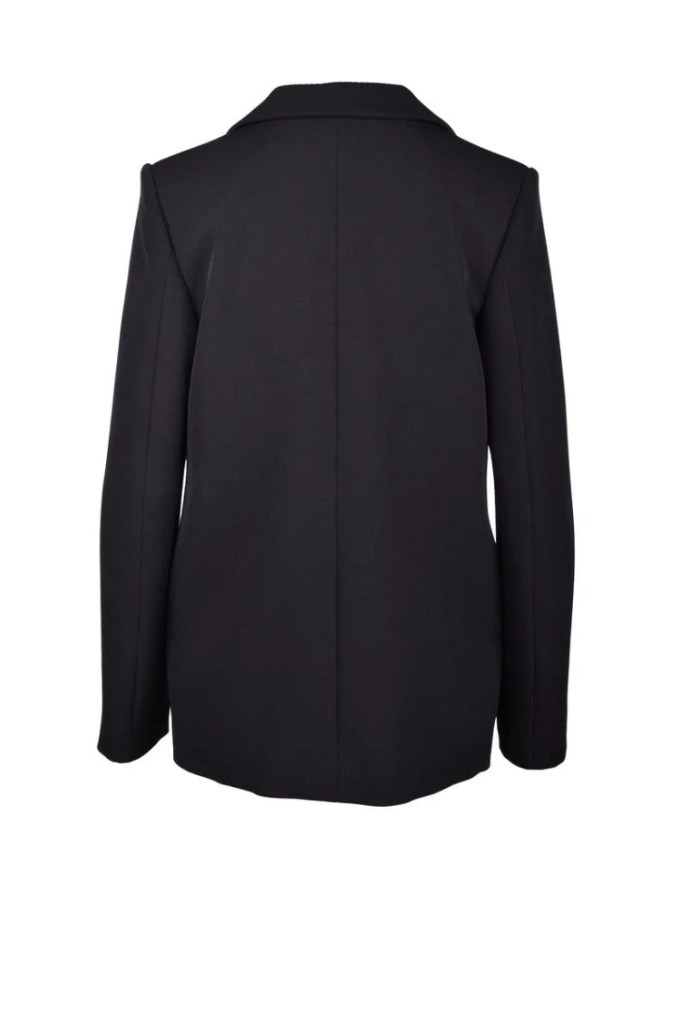 Chiara Ferragni Black Stretch Jacket With Classic Lapel