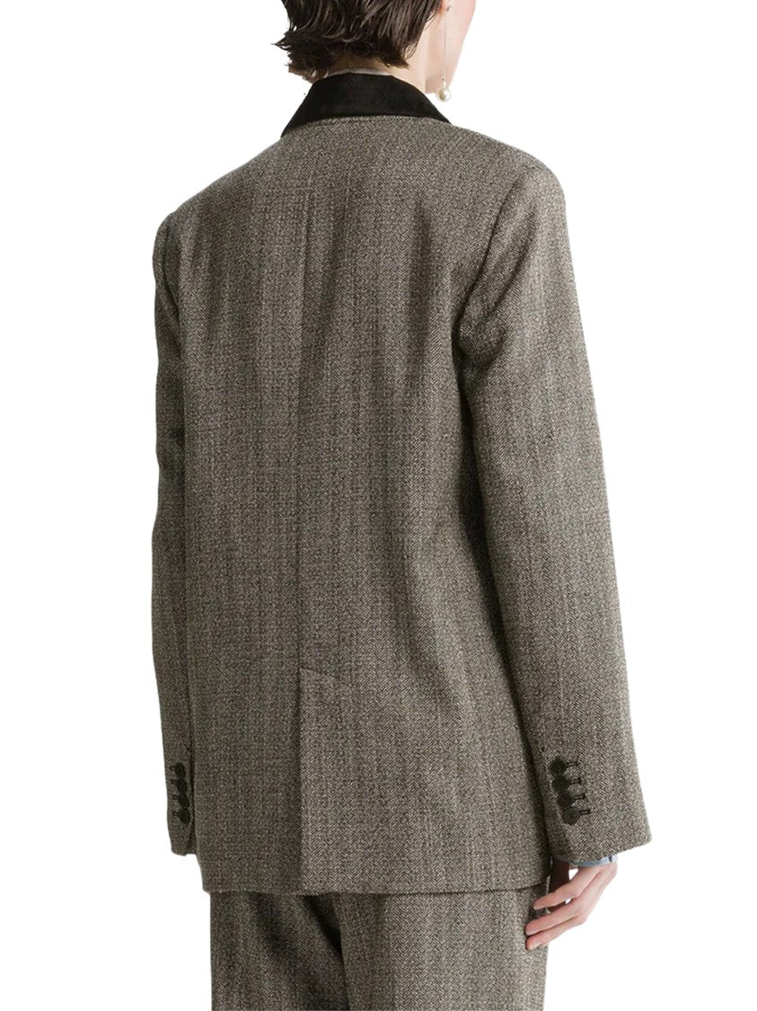 Forte Forte Velvet Collar Tailored Grey Jacket