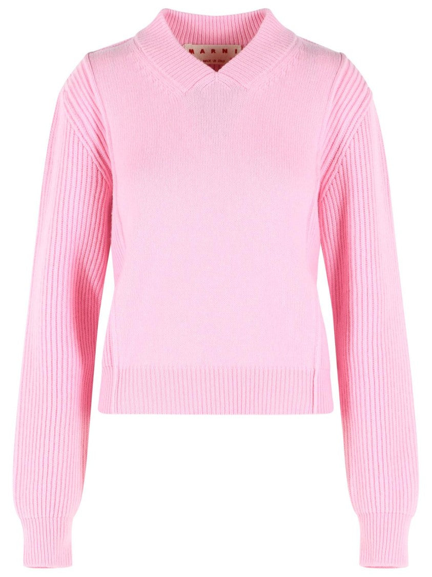 Marni Pink Virgin Wool And Cashmere Sweater