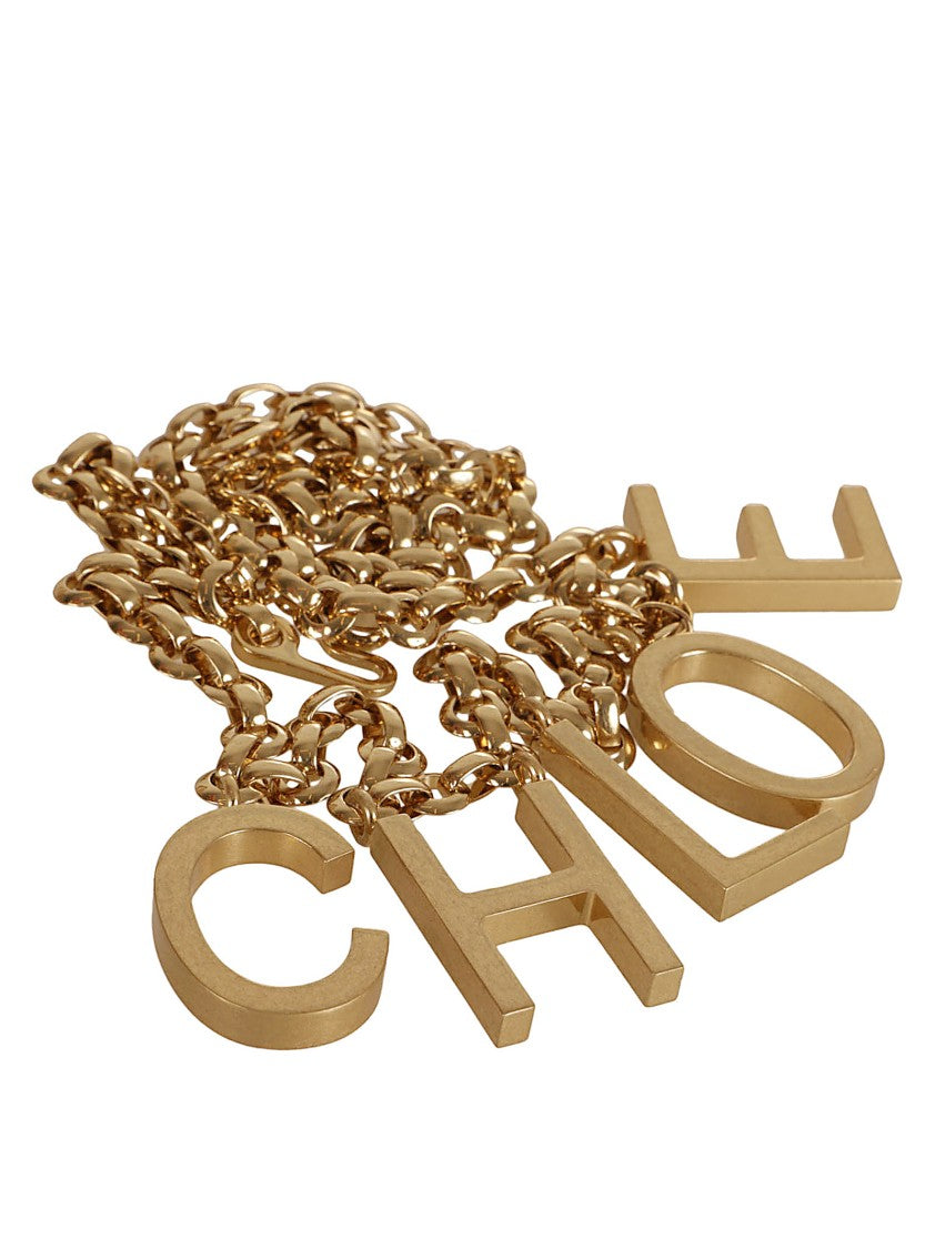 Chloé Statement Chain Belt With Lettered Design