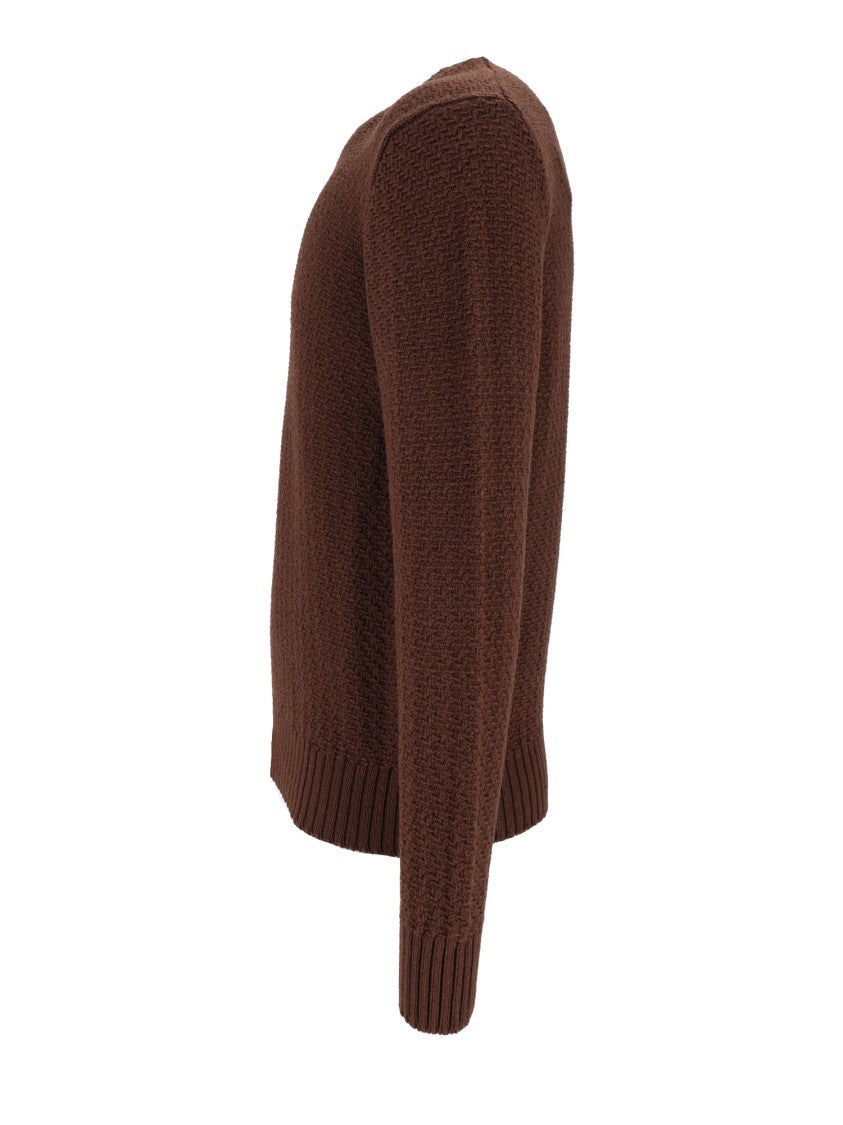 Circolo 1901 Textured Short Crewneck Wool Sweater