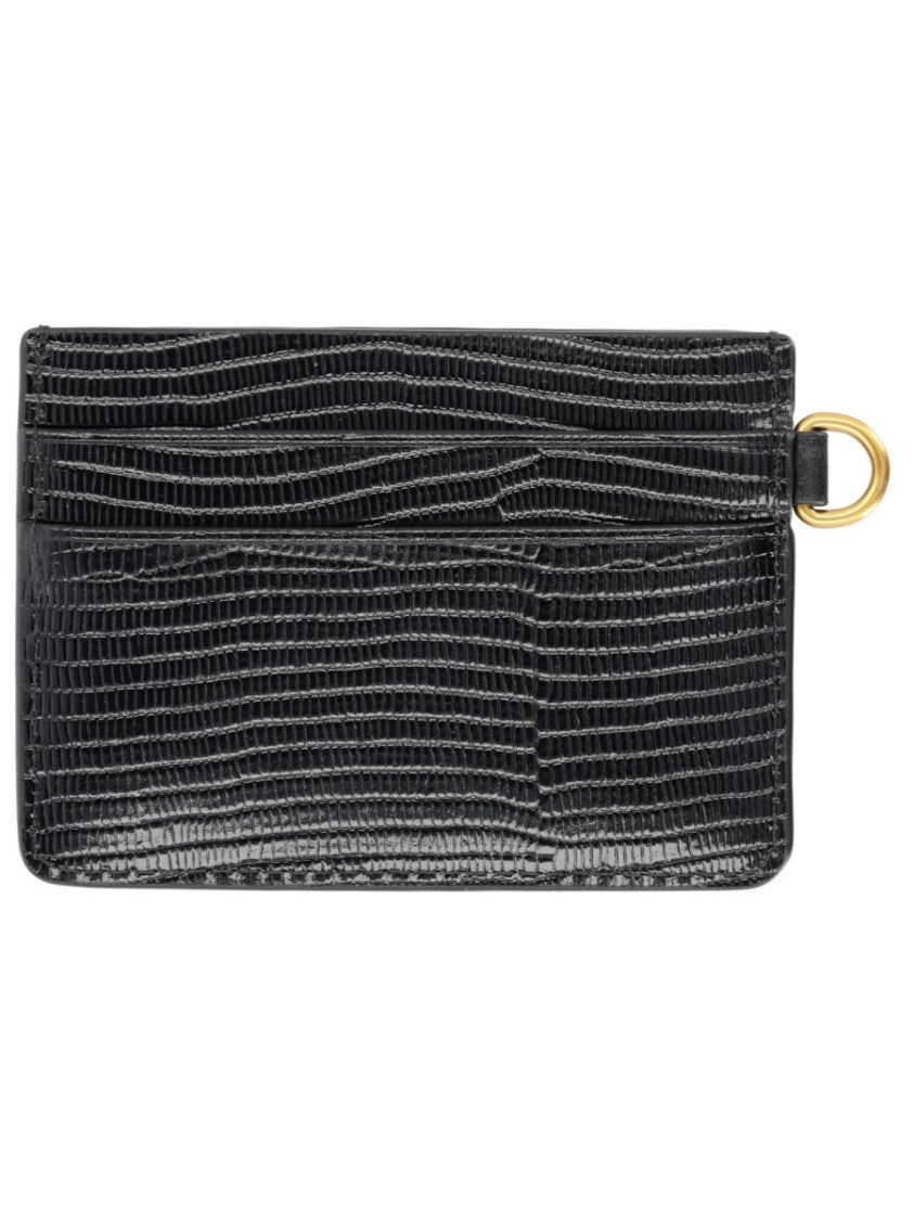 Isabel Marant Oskan Textured Cow Leather Studded Card Holder