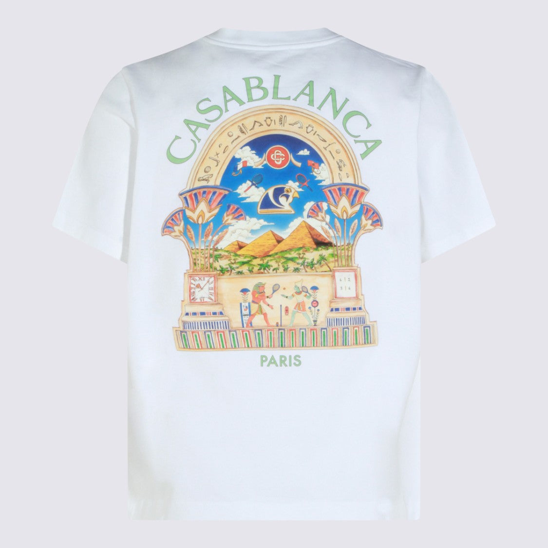 Casablanca Short-Sleeve Graphic Print T-Shirt With Egyptian Motifs