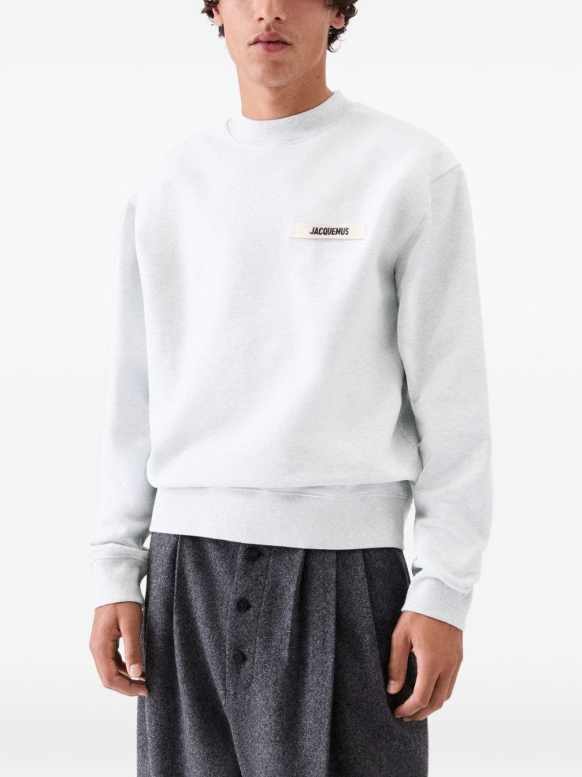 Jacquemus Grey Logo Patch Crew Neck Sweatshirt