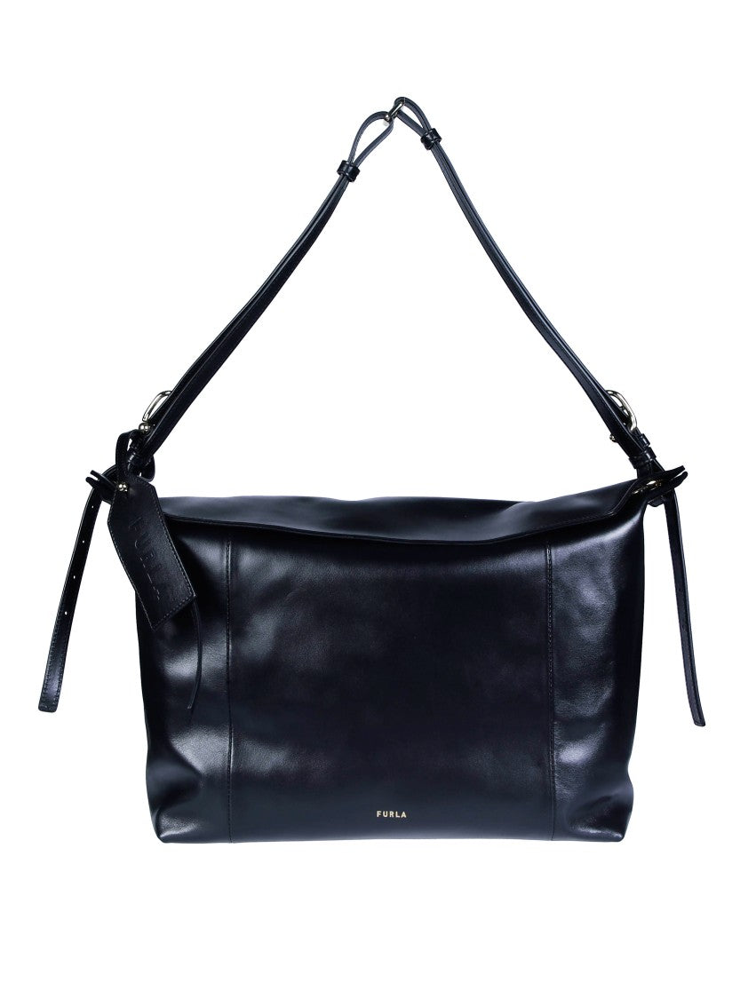 Furla Ginevra L Glossy Leather Shoulder Bag