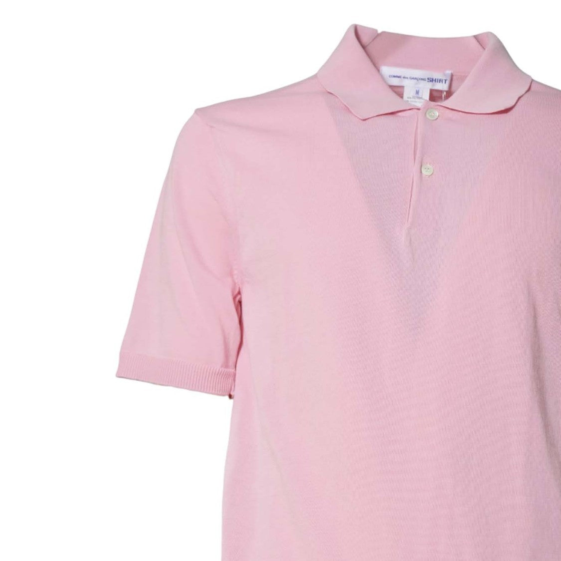 Comme Des Garçons Pink Cotton Knit Polo
