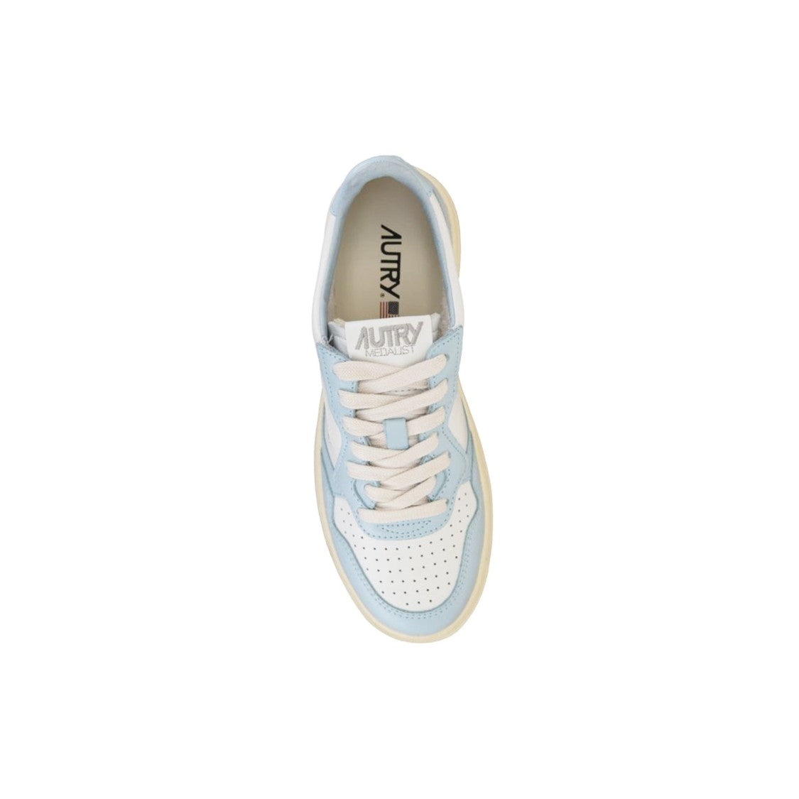 Autry Bicolore Leather Low-Top Sneakers With Lace-Up Fastening