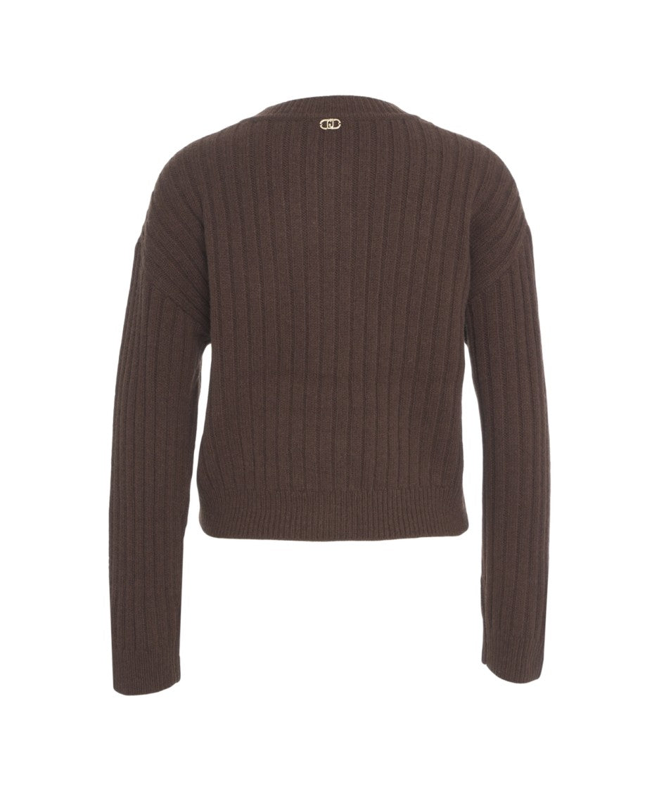 Liu Jo Cropped Cable Knit Cardigan