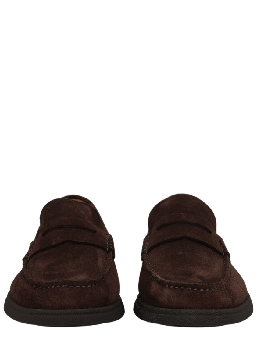 Boss Brown Soft Suede Strap Loafers