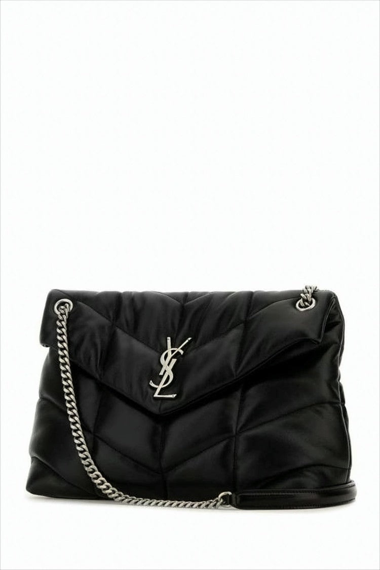 Saint Laurent Quilted Lambskin Crossbody Bag With Chain Strap