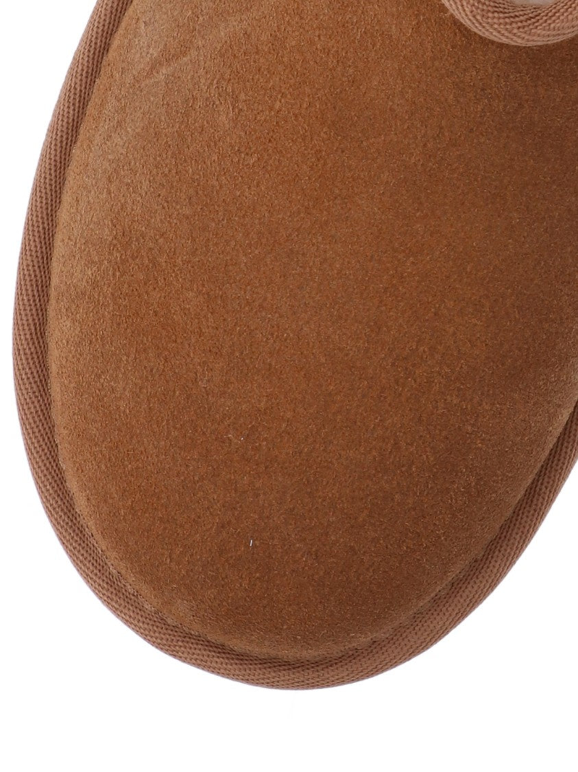 Ugg Beige Classic Ultra Mini Suede Shearling Platform Boots