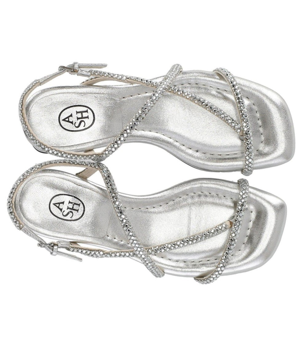 Ash Isla Silver Mid-Heeled Sandal